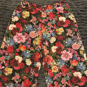 Women's SHEIN Wide Leg Pants 1X Black Floral